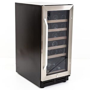 avanti wc3015s3s wine cooler freestanding holds up to 30 bottles, stainless steel construction, black