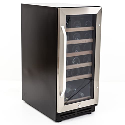 Avanti WC3015S3S Wine Cooler Freestanding Holds Up to 30 Bottles, Stainless Steel Construction, Black