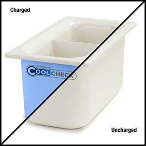 Carlisle FoodService Products Coldmaster Coolcheck Plastic Food Pans, Divided for Catering, Kitchens, Restaurants, 3.4 Quarts, White, Blue