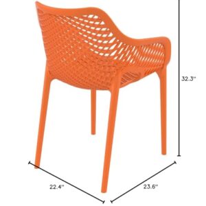 Compamia Air XL Outdoor Patio Dining Arm Chair in Orange (Set of 2)