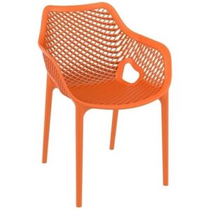 compamia air xl outdoor patio dining arm chair in orange (set of 2)