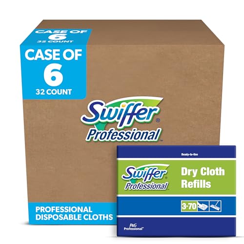 Swiffer Professional Duster Dry Cloth Sweeping Pad Refills for Swiffer Sweeper (Case of 6 Boxes, 32 Refills per Box)