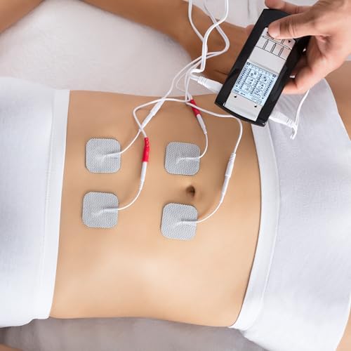 LotFancy TENS Unit Electrode Pads, 40PCS 2"x2" TENS Unit Pads for EMS Muscle Stimulator Electrotherapy, Self-Adhesive TENS Pads Replacement, Reusable and Latex-Free