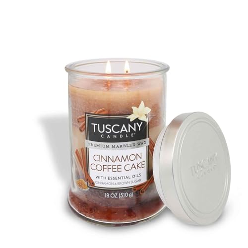 Tuscany Candle Cinnamon Coffee Cake Long-Lasting Scented Jar Candle, 18 oz