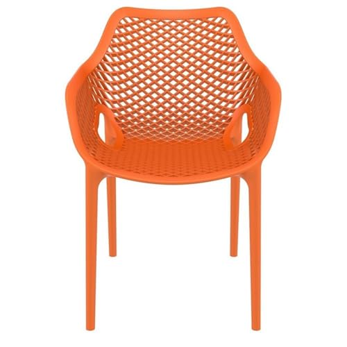 Compamia Air XL Outdoor Patio Dining Arm Chair in Orange (Set of 2)