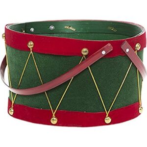 The Lucky Clover Trading Holiday Drum Swing Handle, Green with Red Basket