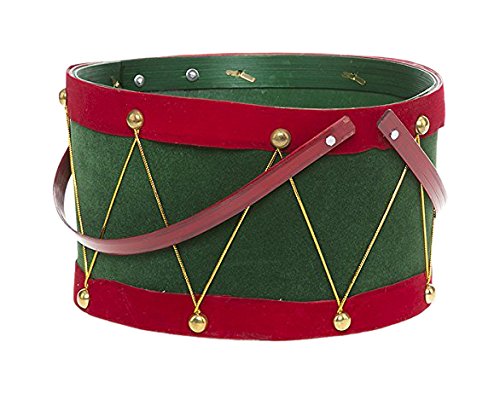 The Lucky Clover Trading Holiday Drum Swing Handle, Green with Red Basket