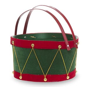 The Lucky Clover Trading Holiday Drum Swing Handle, Green with Red Basket