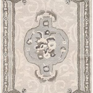 SAFAVIEH Empire Collection 2' x 3' Beige/Light Grey EM414D Handmade Traditional European Premium Wool Accent Rug