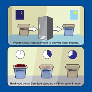 Carlisle FoodService Products Coldmaster Coolcheck Plastic Food Pans, Divided for Catering, Kitchens, Restaurants, 3.4 Quarts, White, Blue