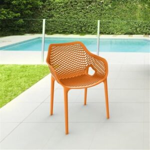 Compamia Air XL Outdoor Patio Dining Arm Chair in Orange (Set of 2)