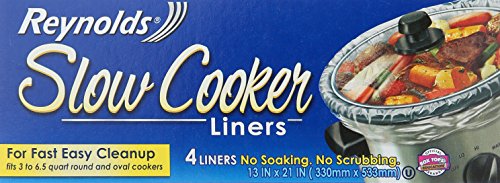 Reynolds Kitchens Slow Cooker Liners, Regular (Fits 3-8 Quarts), 4 Count