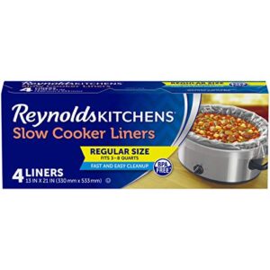 reynolds kitchens slow cooker liners, regular (fits 3-8 quarts), 4 count