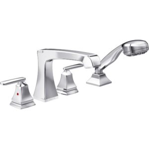 delta faucet ashlyn roman tub faucet with hand shower - t4764 - bathtub faucet with handles & hand shower - chrome (valve sold separately)