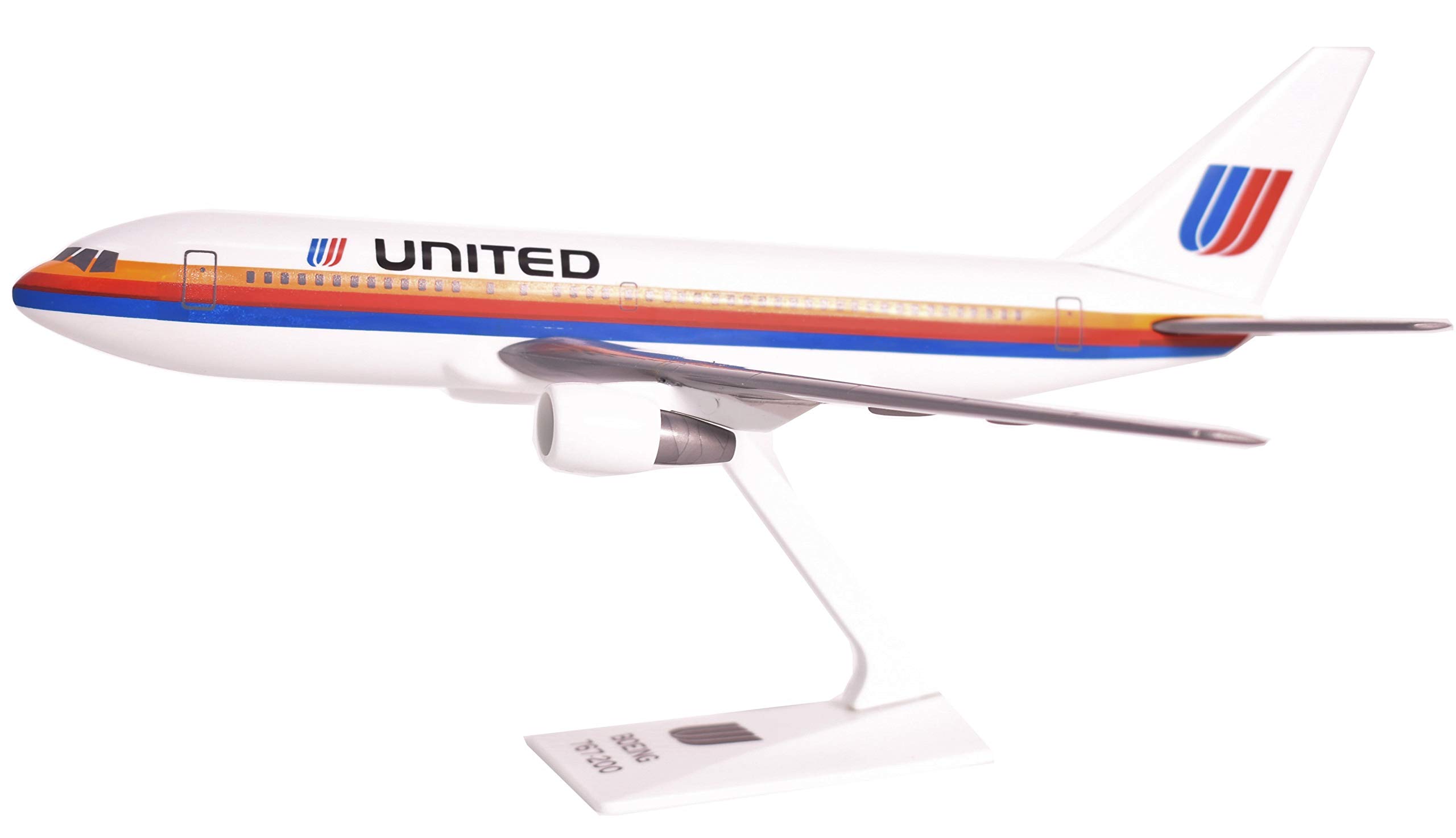 Flight Miniatures United (76-93) 767-200 1:200 Scale - Plastic Snap-Fit Model Airplane - Collectible Replica of United Airlines Aircraft - Part# ABO-76720H-002