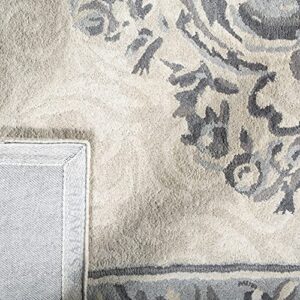 SAFAVIEH Empire Collection 2' x 3' Beige/Light Grey EM414D Handmade Traditional European Premium Wool Accent Rug