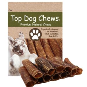 Top Dog Chews – 6” Beef Trachea Dog Chews 10 Pack, American, All Natural, Single Ingredient Dog Treat, Promotes Joint, Hip & Dental Health, High in Protein.