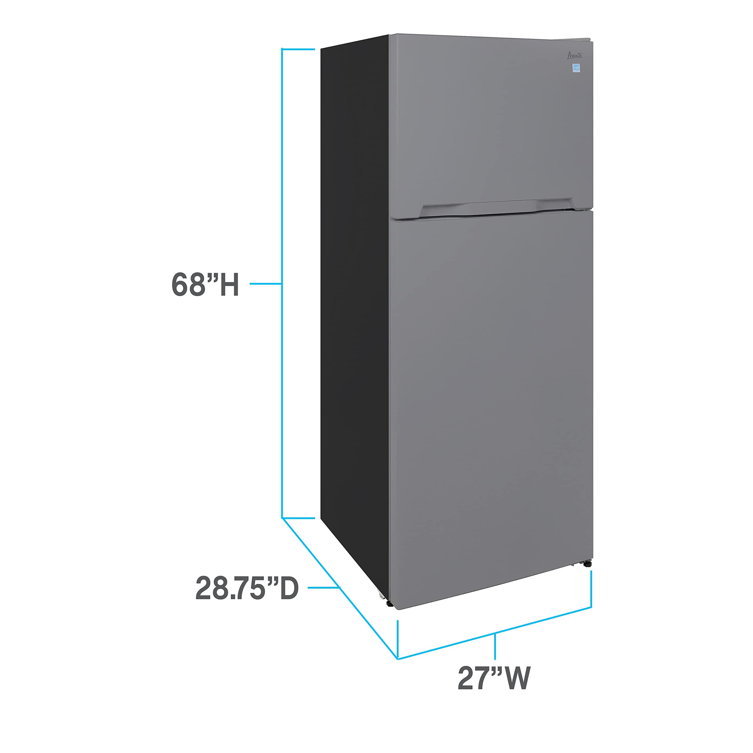 Avanti FF14V3S FF14V Frost-Free Apartment Size Refrigerator, 14.3 cu. ft. Capacity, in Stainless Steel