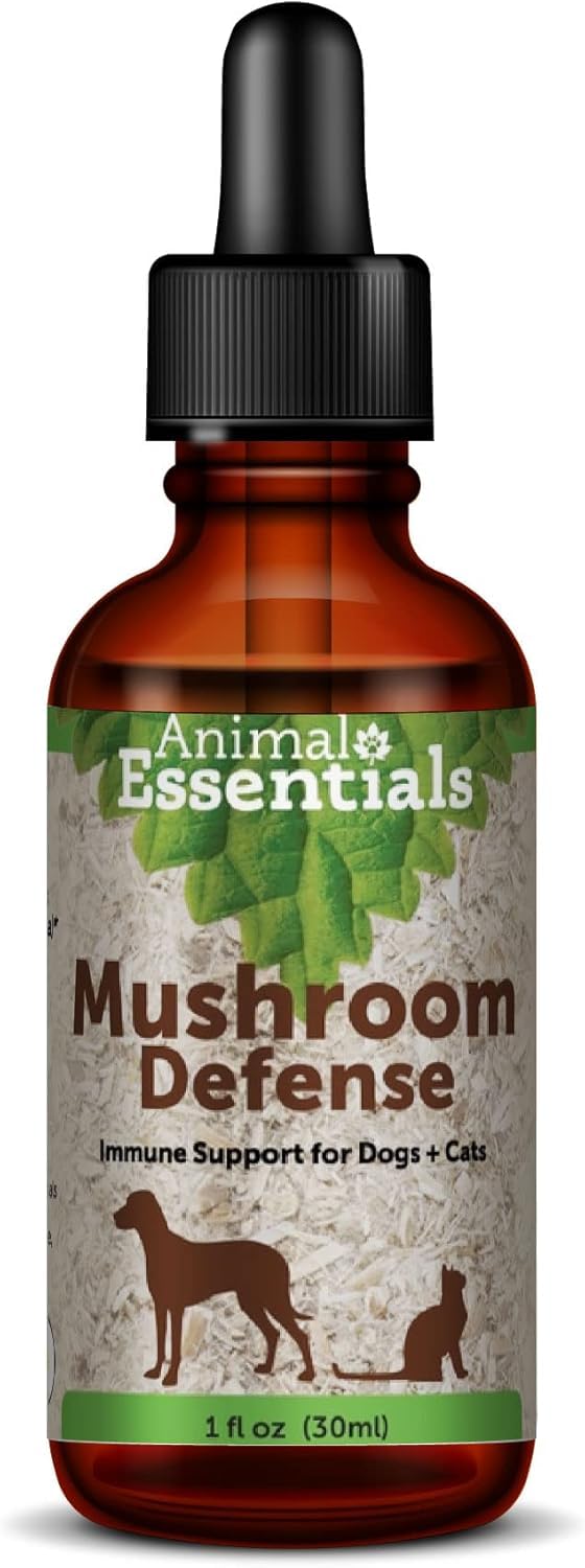 Animal Essentials Mushroom Defense - Immune System Support for Dogs & Cats, Natural Antioxidant, Mushrooms, For All Ages, Organic Herbs - 1 Fl Oz