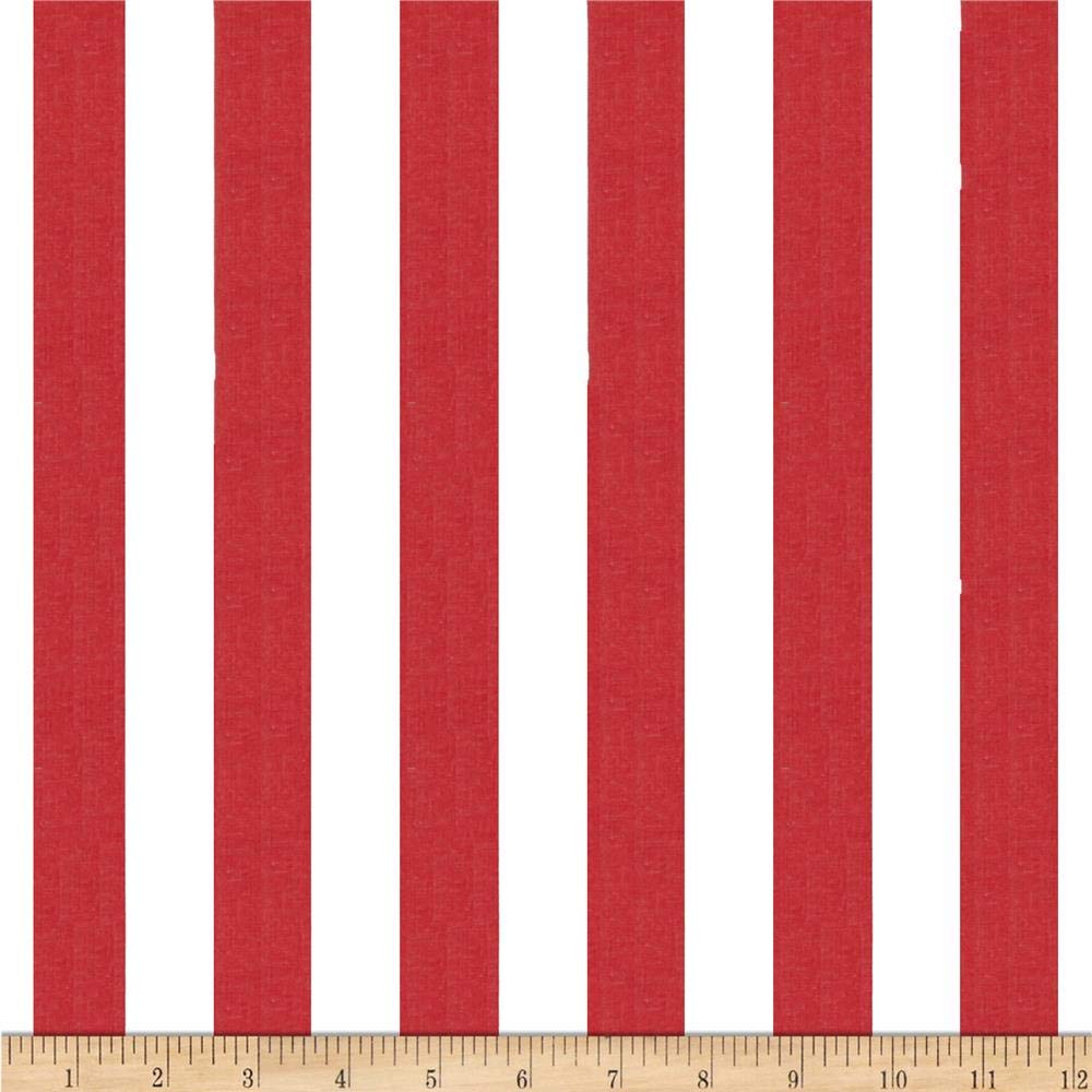 Richland Textiles 1 in. Stripe Red/White Fabric By The Yard