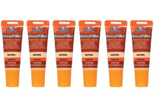 elmer's e868 carpenter's wood filler, 3.25-ounce tube, natural - 6 pack