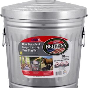 Behrens Manufacturing 6210 Galvanized Steel Trash Can, 10-Gallon