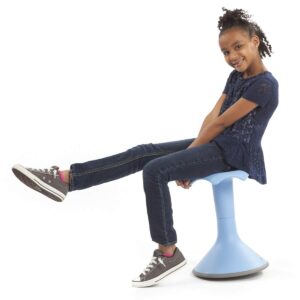 VS America Hokki Stool, Flexible Ergonomic Seating Stool for Kids and Adults, 18" Seat Height, Light Blue