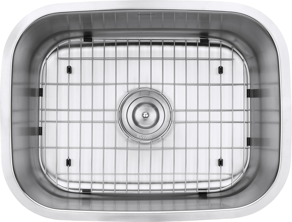 Ruvati RVM4132 Undermount 16 Gauge 24" Kitchen Single Bowl Sink, Stainless Steel