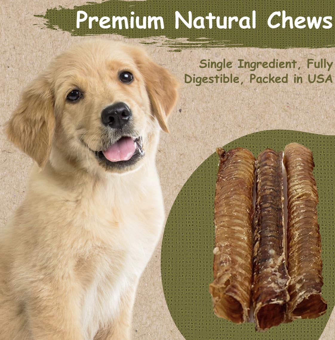 Top Dog Chews – 6” Beef Trachea Dog Chews 10 Pack, American, All Natural, Single Ingredient Dog Treat, Promotes Joint, Hip & Dental Health, High in Protein.