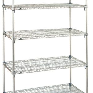 METRO 5A357C Super Adjustable Super Erecta 5-Tier Industrial Wire Shelving Starter Unit, Chrome, 18" x 48" x 74"