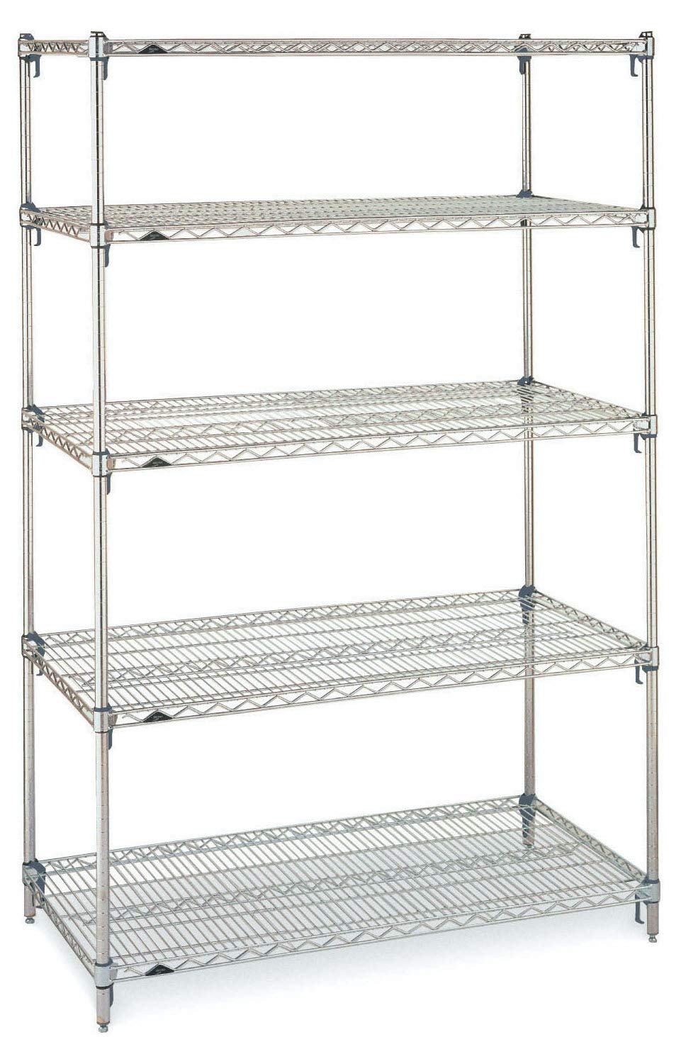 METRO 5A357C Super Adjustable Super Erecta 5-Tier Industrial Wire Shelving Starter Unit, Chrome, 18" x 48" x 74"