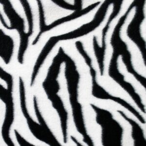 zebra soft fleece fabric white and black animal print, by the yard (fb)