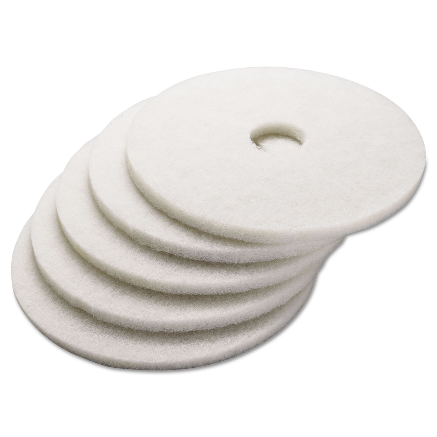 Standard 17" Diameter Polishing Floor Pad in White