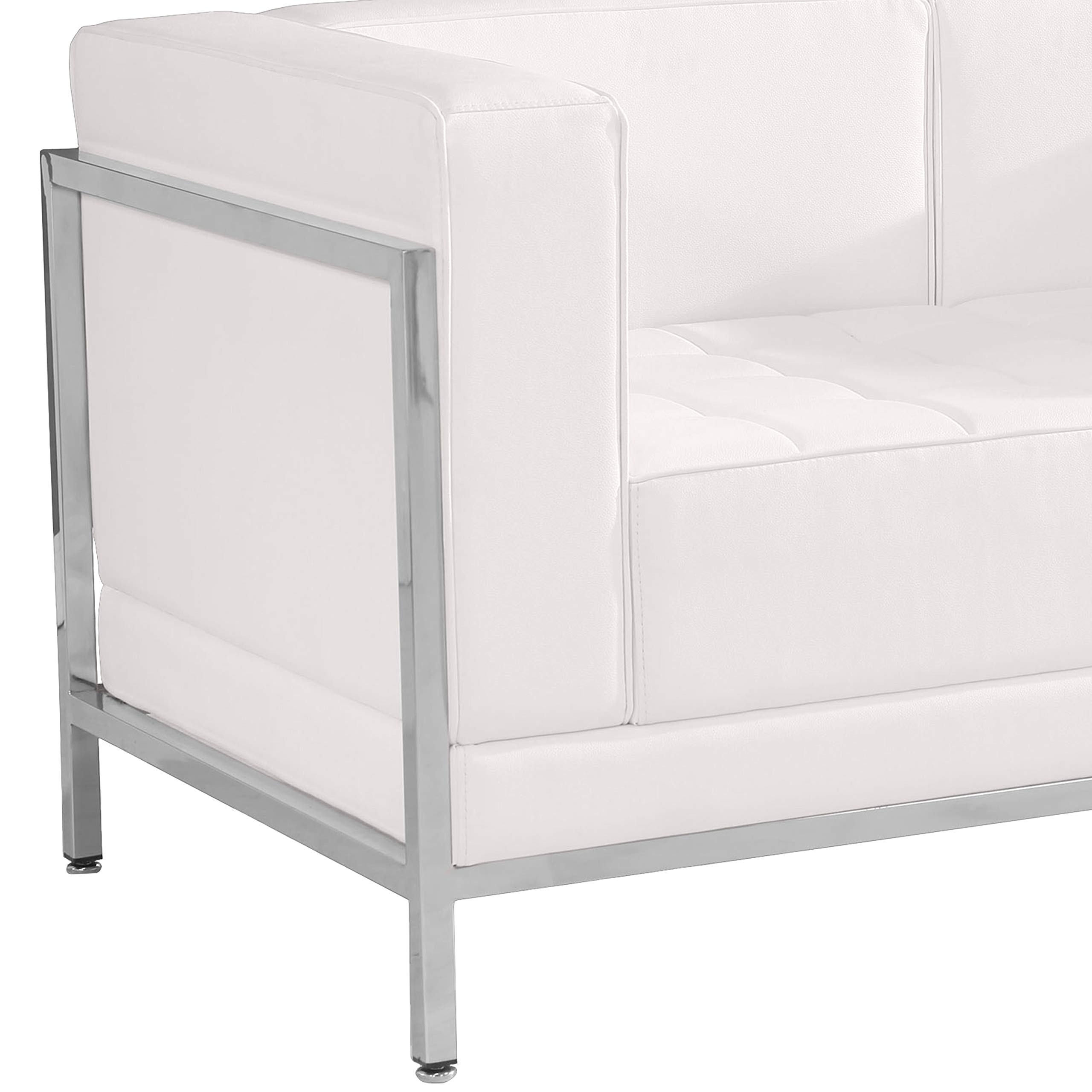 Flash Furniture HERCULES Imagination Series Contemporary White LeatherSoft Loveseat with Encasing Frame