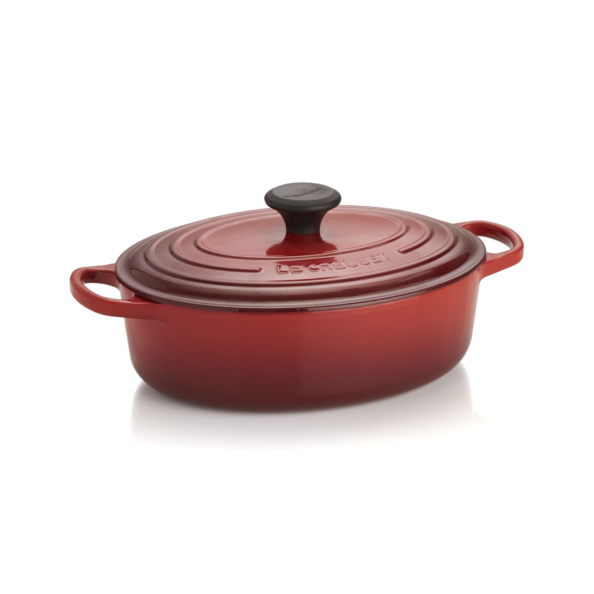 Le Creuset of America Signature Enameled Cast Iron Oval Wide Dutch Oven, 3.5-Quart, Cherry