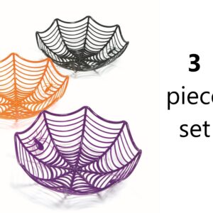 Plastic Spider Web Spiderweb Halloween Candy Bowls - 3 Piece Set