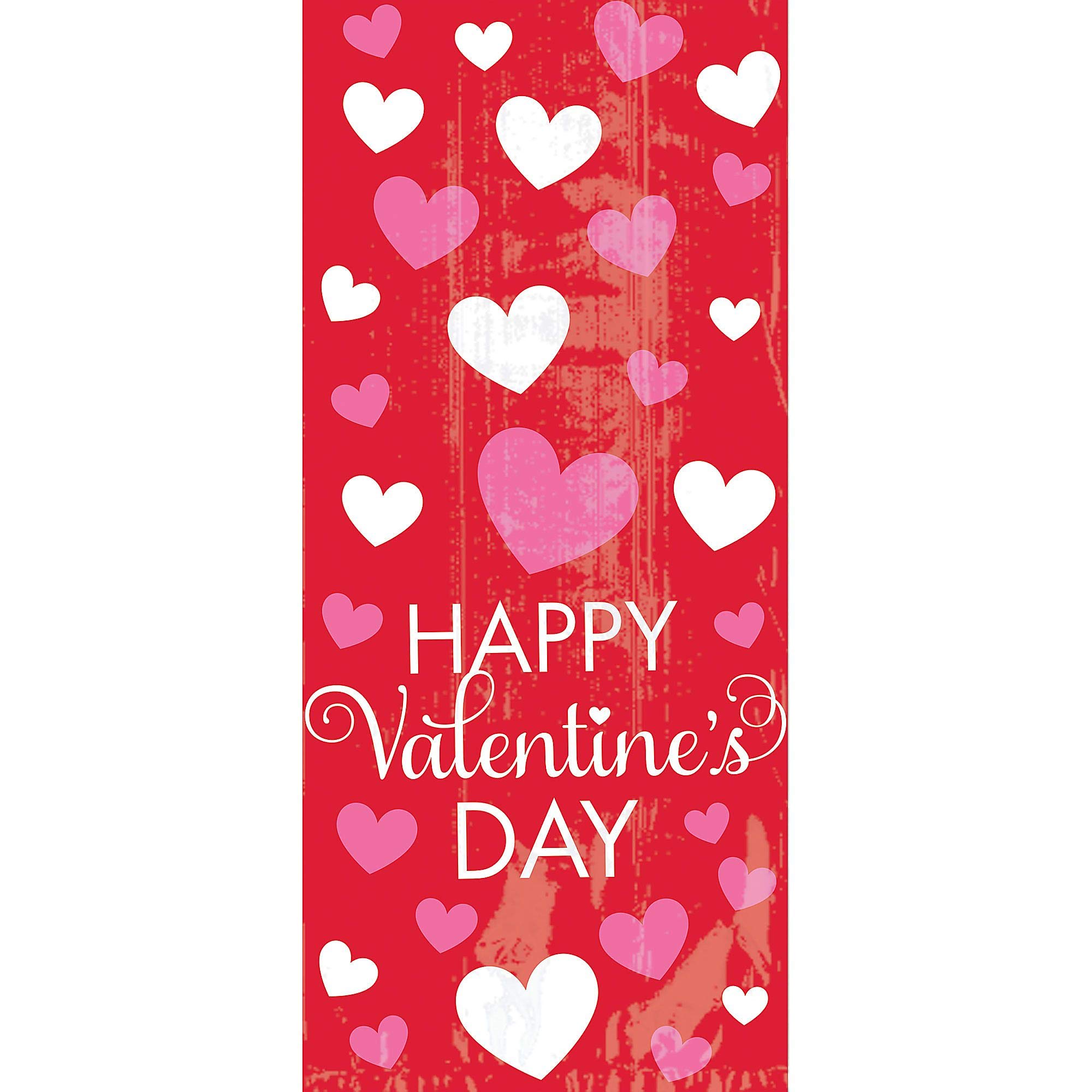 Happy Valentine's Day Small Cello Party Bags - 9.5" x 4" (20 Pcs.) - Perfect for Weddings, Bridal Showers & Special Occasions