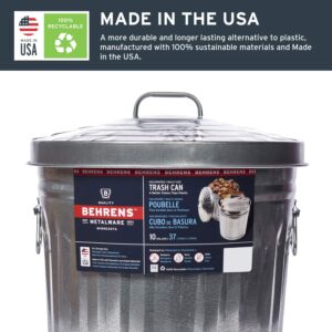 Behrens Manufacturing 6210 Galvanized Steel Trash Can, 10-Gallon