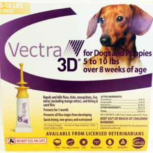 Vectra 3D® Gold for Extra Small Dogs 5 - 10 Pounds (3 Doses)