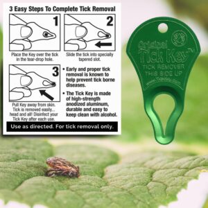 The Original Tick Key - Tick Detaching Device - Portable, Safe and Highly Effective Tick Detaching Tool (Green)