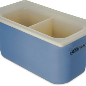 Carlisle FoodService Products Coldmaster Coolcheck Plastic Food Pans, Divided for Catering, Kitchens, Restaurants, 3.4 Quarts, White, Blue