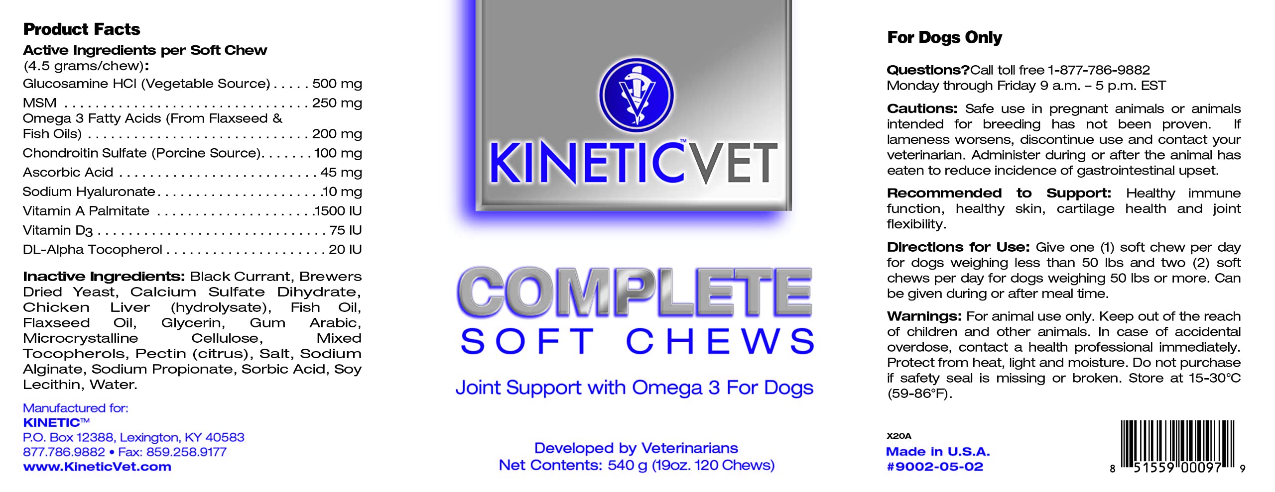 Kinetic Vet Complete Soft Chews 120 [Misc.]