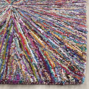 SAFAVIEH Nantucket Collection Area Rug - 5' x 8', Multi, Handmade Boho Abstract Burst Cotton, Ideal for High Traffic Areas in Living Room, Bedroom (NAN319A)