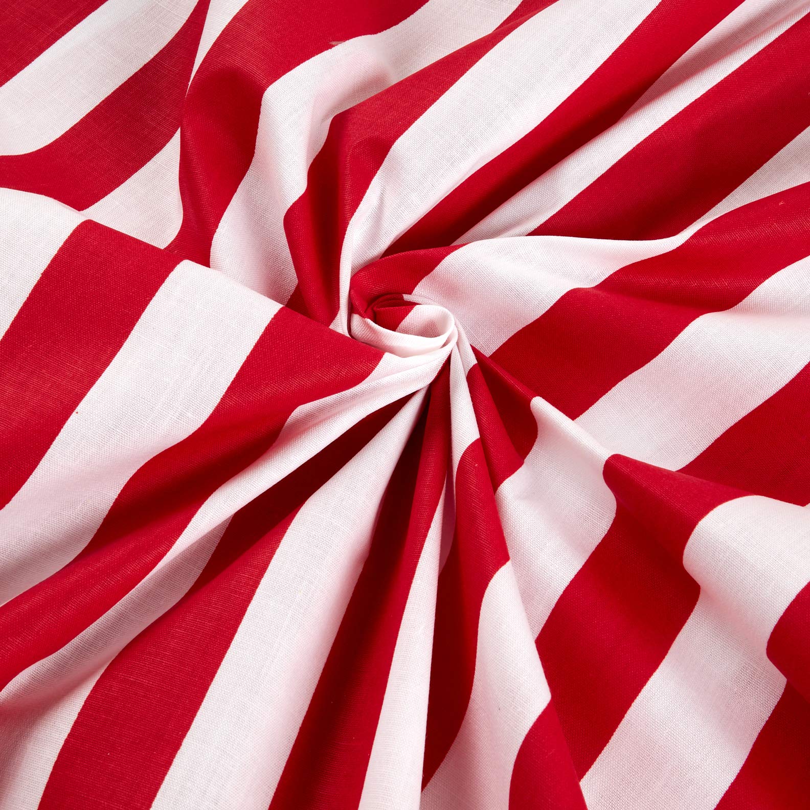 Richland Textiles 1 in. Stripe Red/White Fabric By The Yard