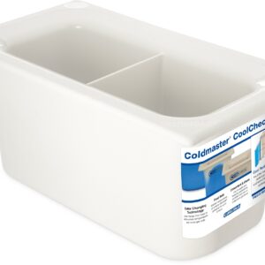 Carlisle FoodService Products Coldmaster Coolcheck Plastic Food Pans, Divided for Catering, Kitchens, Restaurants, 3.4 Quarts, White, Blue