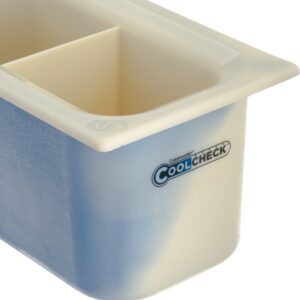 Carlisle FoodService Products Coldmaster Coolcheck Plastic Food Pans, Divided for Catering, Kitchens, Restaurants, 3.4 Quarts, White, Blue