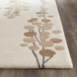 SAFAVIEH Soho Collection 6' Square Beige/Grey SOH338A Handmade Premium Wool & Viscose Area Rug