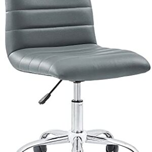 Modway Ripple Ribbed Armless Mid Back Swivel Computer Desk Office Chair In Gray