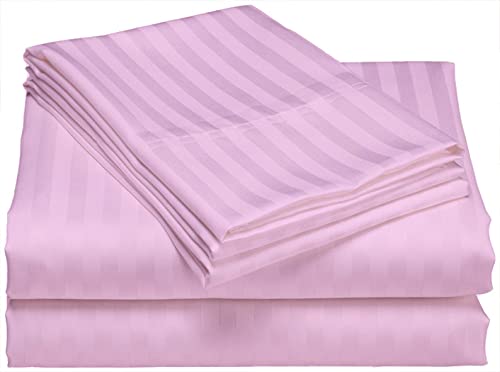 Lasin Bedding, Luxury Super Soft 100% Cotton 3pcs Duvet Cover Pillowcases Sheets Bedding Set, Twin 68"x86", Pink