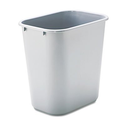 Rubbermaid Commercial Deskside Plastic Wastebasket, Rectangular, 7gal, Gray, Total 12 EA, Sold as 1 Carton